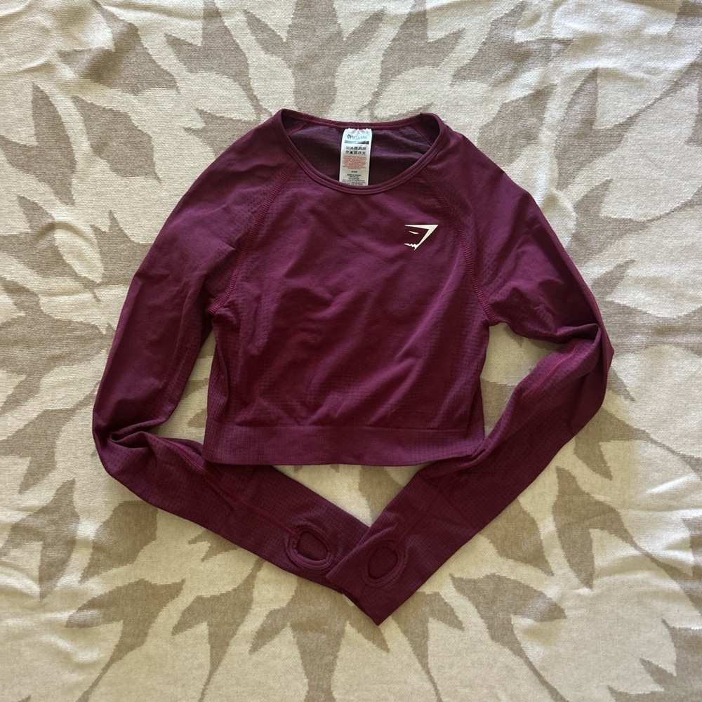 Gymshark Burgundy Crop Top
